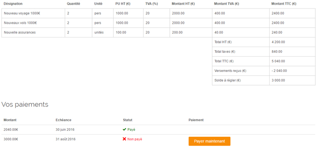 paiement en ligne agence de voyage